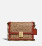 Buy Coach Coated Canvas Signature Hutton Shoulder Small Bag - Tan Rust in Pakistan