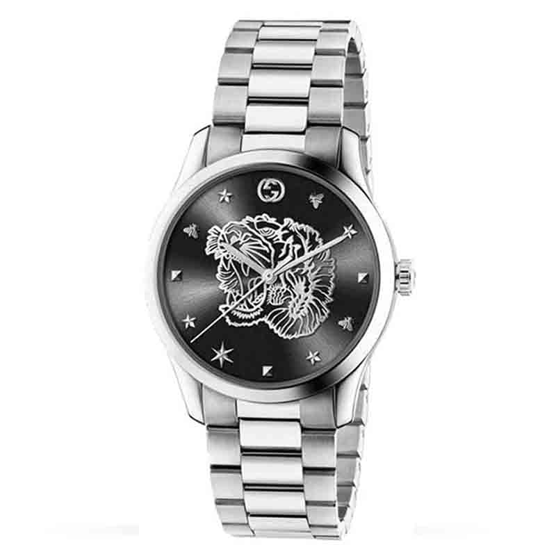 Buy Gucci Women's Swiss Made Quartz Stainless Steel Black Dial 38mm Watch YA1264125 in Pakistan