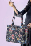 Buy Canvas Tote Bag Black Floral in Pakistan