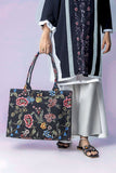 Buy Canvas Tote Bag Black Floral in Pakistan