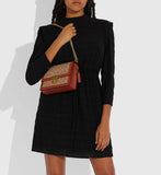 Buy Coach Coated Canvas Signature Hutton Shoulder Small Bag - Tan Rust in Pakistan