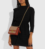 Buy Coach Coated Canvas Signature Hutton Shoulder Small Bag - Tan Rust in Pakistan