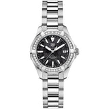 Buy Tag Heuer Aquaracer Black Mother of Pearl Dial with Diamonds Silver Steel Strap Watch for Women - WAY131P.BA0748 in Pakistan