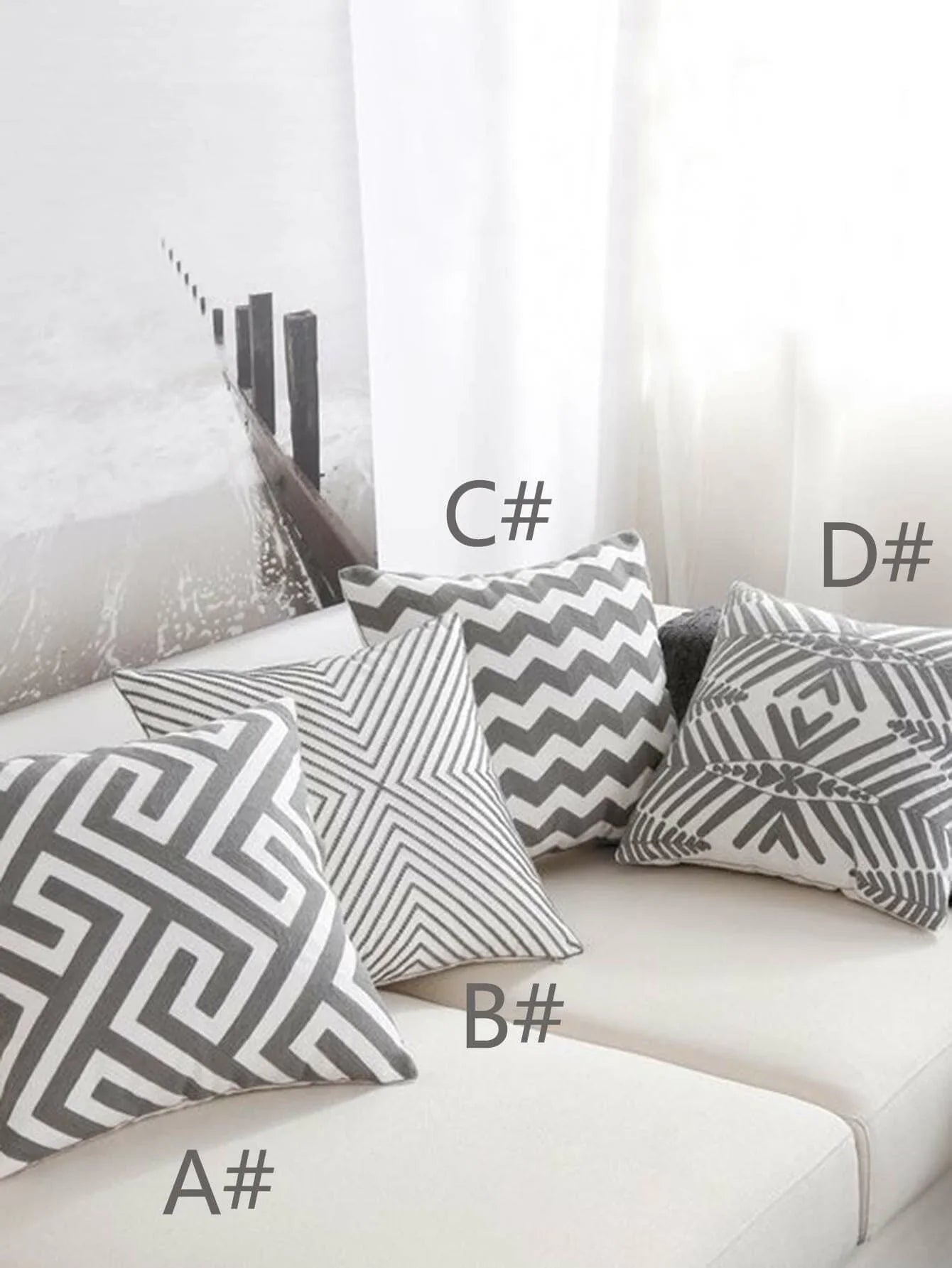 Buy Shein Geometric Pattern Cushion Cover in Pakistan