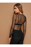 Buy Shein Polka Dot Sheer Mesh Top Without Bra in Pakistan