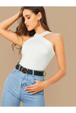 Buy SHEIN BAE Form-Fitting Crisscross Halter Top in Pakistan