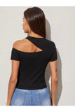 Buy SHEIN Ribbed Cutout One-Shoulder Top in Pakistan