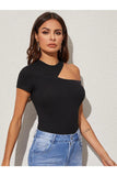 Buy SHEIN Ribbed Cutout One-Shoulder Top in Pakistan