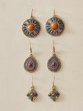 Buy SHEIN 3pairs Bohemian Flower & Water Drop Earrings in Pakistan