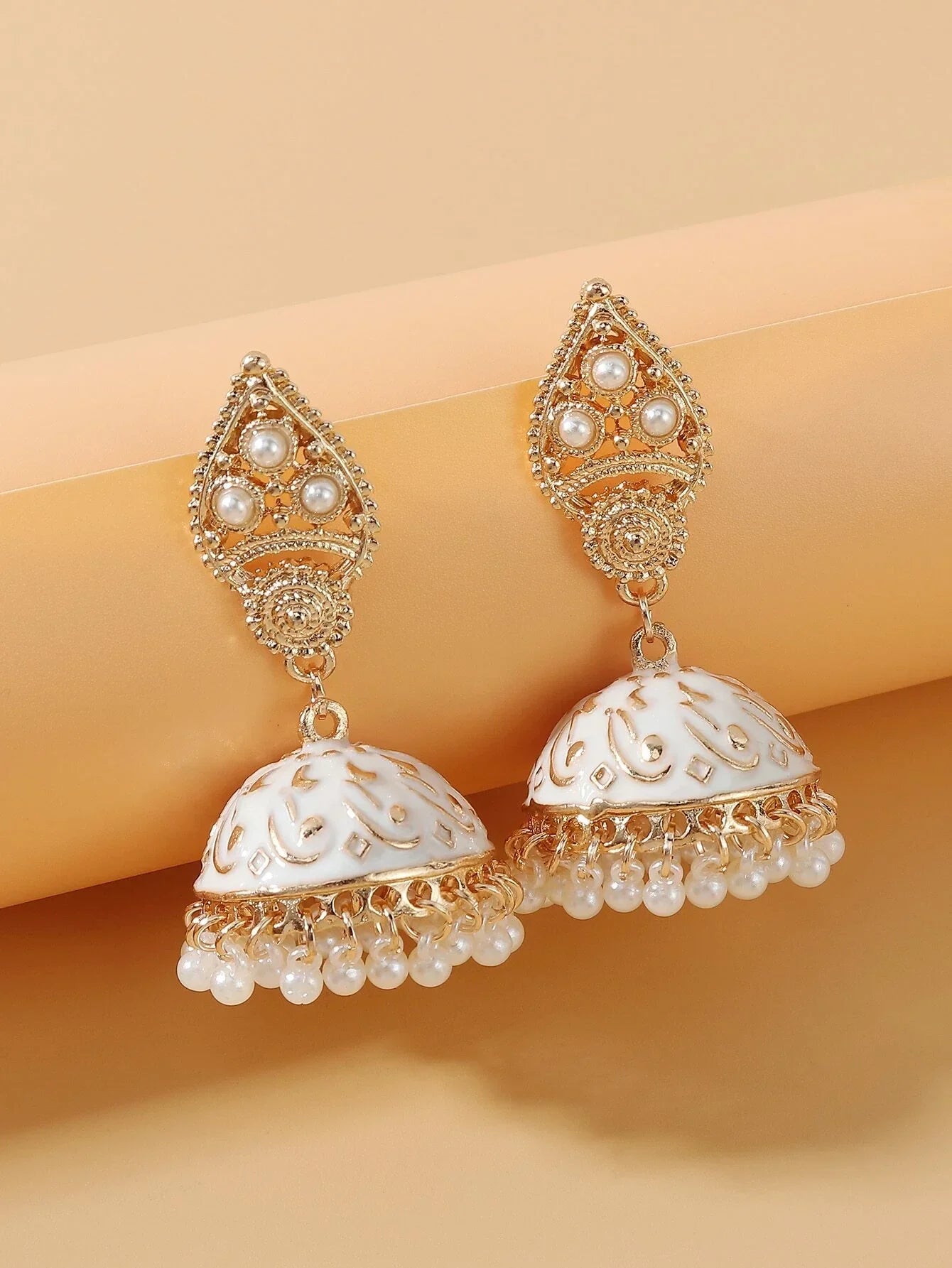 Buy SHEIN Faux Pearl Tassel Drop Jhumka Earrings in Pakistan