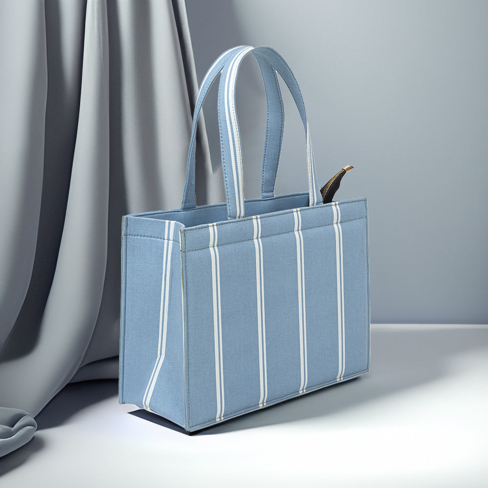 Buy Coastal Breeze Blue Striped Canvas Bag in Pakistan