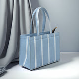 Buy Coastal Breeze Blue Striped Canvas Bag in Pakistan