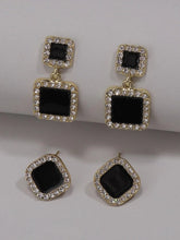 Buy Shein 2pairs Rhinestone Decor Geo Earrings in Pakistan