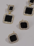 Buy Shein 2pairs Rhinestone Decor Geo Earrings in Pakistan