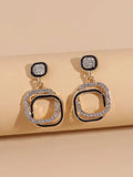 Buy Shein Rhinestone Decor Geometric Earrings in Pakistan