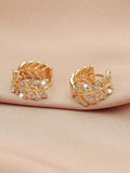 Buy Shein Zircon Decor Leaf Design Earrings in Pakistan