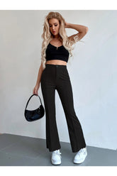 Buy Shein Seam Front High Waist Flare Leg Pants in Pakistan