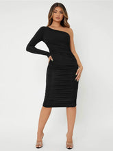 Buy Shein Sxy One Shoulder Ruched Bodycon Dress in Pakistan
