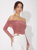Buy Shein Unity Off Shoulder Ruched Top in Pakistan