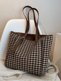 Buy Shein Houndstooth Knot Detail Shoulder Tote Bag in Pakistan