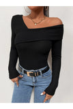 Buy Shein Asymmetrical Neck Waffle Knit Tee Bodysuit in Pakistan