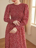 Buy Shein Mulvari Ditsy Floral Puff Sleeve Shirred A Line Dress in Pakistan