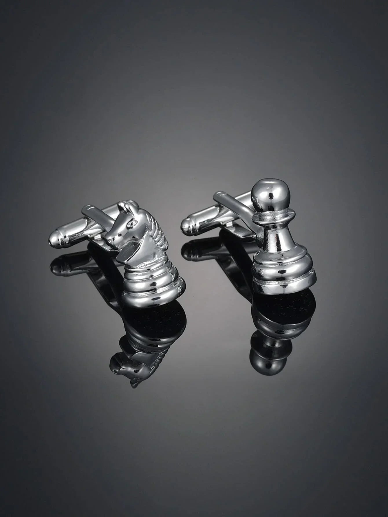 Buy SHEIN 2pcs Men Chess Shaped Cufflinks in Pakistan
