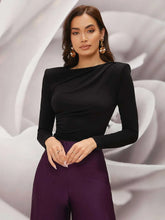 Buy Shein Modely Solid Padded Shoulder Tee in Pakistan