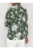 Buy SHEIN Floral Print Stand Collar Bishop Sleeve Blouse in Pakistan