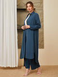 Buy SHEIN Mulvari Button Front Coat & Wide Leg Pants in Pakistan