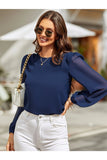 Buy Shein Lantern Sleeve Keyhole Back Blouse in Pakistan