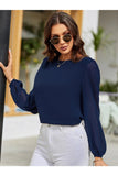 Buy Shein Lantern Sleeve Keyhole Back Blouse in Pakistan