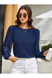 Buy Shein Lantern Sleeve Keyhole Back Blouse in Pakistan
