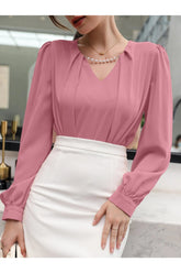 Buy Shein Puff Sleeve Solid Blouse in Pakistan