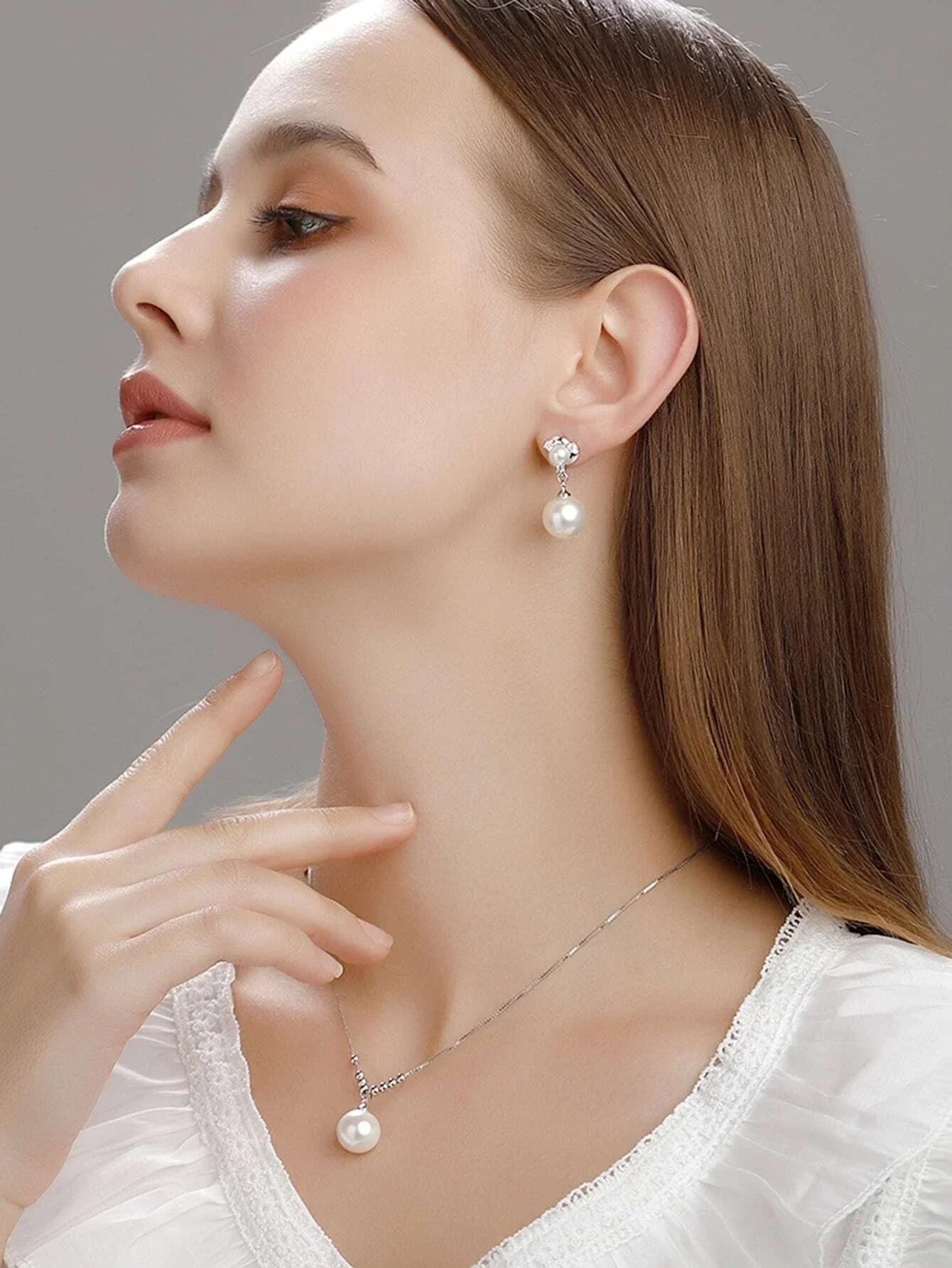 Buy Shein Faux Pearl Decor Drop Earrings in Pakistan