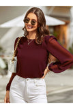 Buy Shein Lantern Sleeve Keyhole Back Blouse in Pakistan