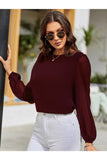 Buy Shein Lantern Sleeve Keyhole Back Blouse in Pakistan