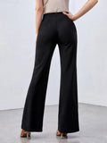 Buy evolu SHEIN Recycled Polyester High-Rise Straight-Leg Pants in Pakistan