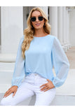 Buy Shein Lantern Sleeve Keyhole Back Blouse in Pakistan