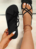 Buy Shein Suedette Criss Cross Flip Flops in Pakistan