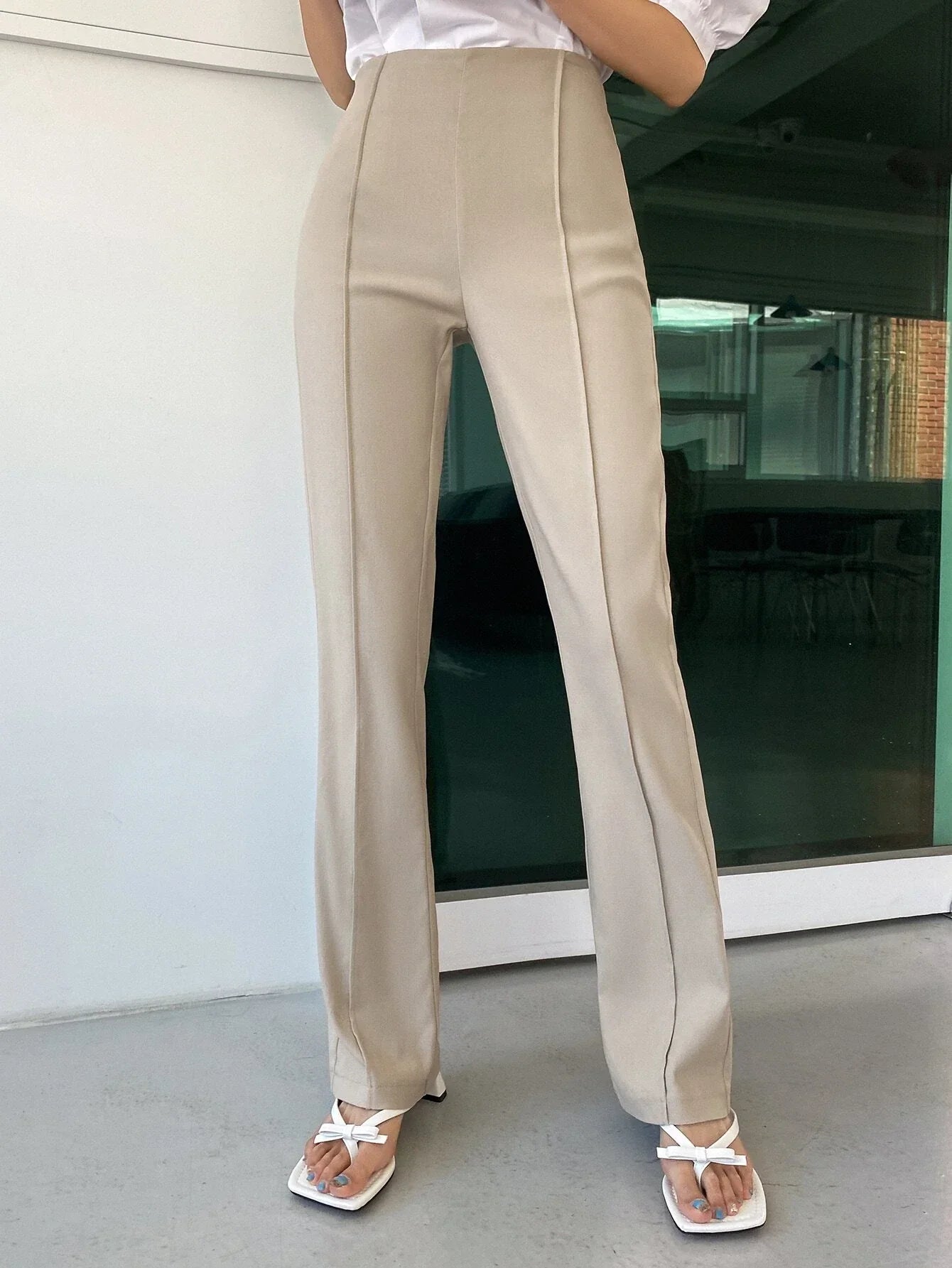 Buy Shein Dazy High Waist Seam Front Pants in Pakistan