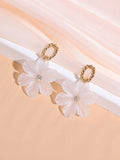 Buy Shein Rhinestone & Flower Decor Drop Earrings in Pakistan