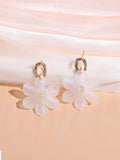 Buy Shein Rhinestone & Flower Decor Drop Earrings in Pakistan