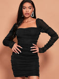Buy Shein Bae Off The Shoulder Glitter Bodycon Dress in Pakistan