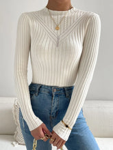 Buy SHEIN Eyelet Detail Ribbed Knit Mock Neck Sweater in Pakistan