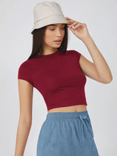 Buy SHEIN BASICS Cap Sleeve Solid Crop Top in Pakistan