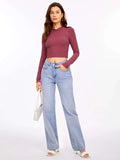 Buy evoluSHEIN Ribbed Semi-Sheer Crop Top in Pakistan