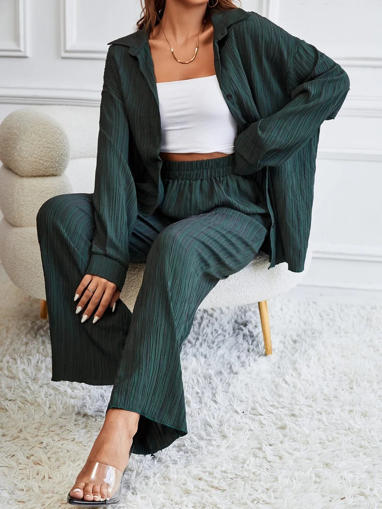 Buy SHEIN Essnce Drop Shoulder Shirt & Pants in Pakistan