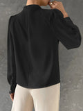 Buy SHEIN Bishop Sleeve Draped Front Blouse in Pakistan