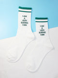 Buy Shein Men Slogan Graphic Crew Socks in Pakistan